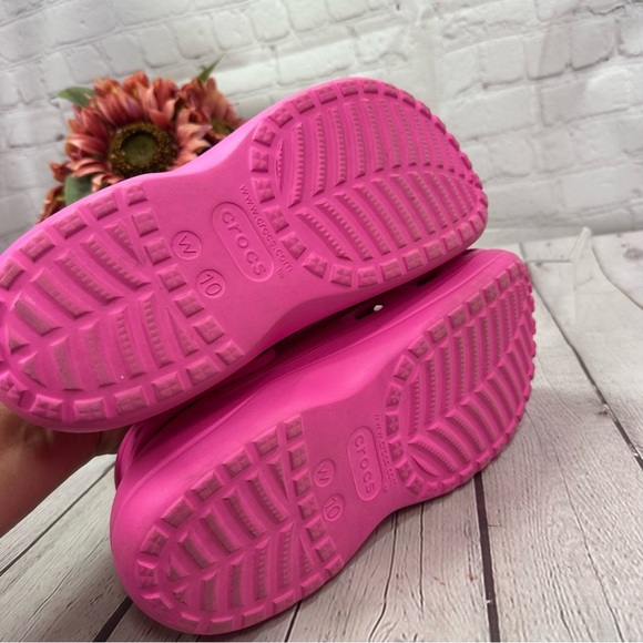 CROCS iconic comfort Bold Pink Platform Clogs sz 10 womens casual outdoor - Picture 5 of 6